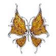 Broche papillon GM cognac