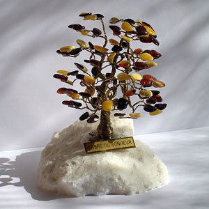 Arbre du bonheur A1 Multi 10 cm - bijou ambre et argent