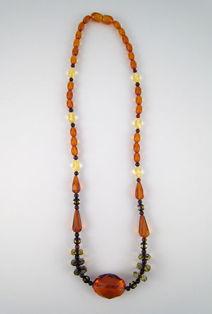 Collier facett - bijou ambre et argent