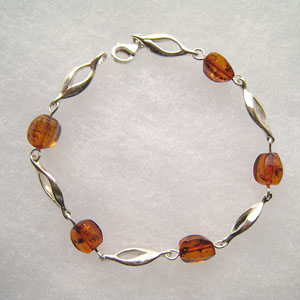 Bracelet altern ambre - bijou ambre et argent