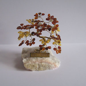 Arbre du bonheur R4 duo 9 cm - bijou ambre et argent