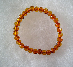 Bracelet ambre bb cognac - bijou ambre et argent