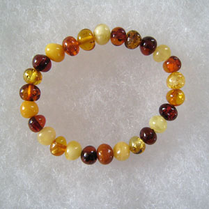 Bracelet ambre bb multicolore - bijou ambre et argent