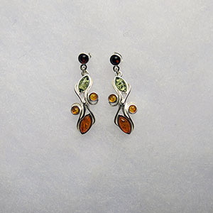 Boucles d'oreilles arkusz - bijou ambre et argent