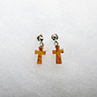 Boucles d'oreilles croix en ambre 