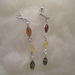 Boucles d'oreilles pendant ovale multicolore