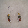 Boucles d'oreilles pendant perles multicolores