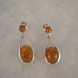 Boucles d'oreilles  perle cognac cerne