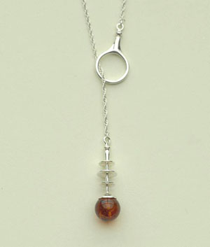 Collier Bella - bijou ambre et argent