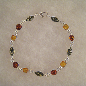 Bracelet d'alternance - bijou ambre et argent