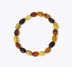 Bracelet ambre bb olive multicolore