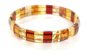 Bracelet ambre elastique - bijou ambre et argent