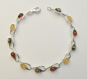 Bracelet serpent - bijou ambre et argent