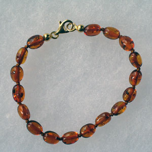 Bracelet  ambre olive fermoir - bijou ambre et argent