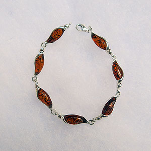 Bracelet Coquillage  - bijou ambre et argent