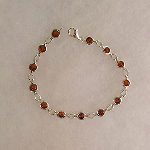 Bracelet rond moderne  - bijou ambre et argent