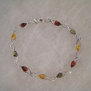 Bracelet poisson - bijou ambre et argent