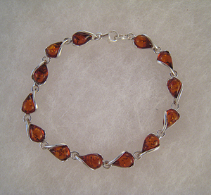 Bracelet gouttelettes laces - bijou ambre et argent