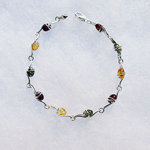 Bracelet Goutte Prison - bijou ambre et argent