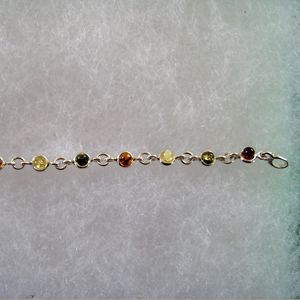 Bracelet petit rond - bijou ambre et argent