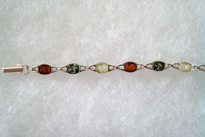 Bracelet mode - bijou ambre et argent