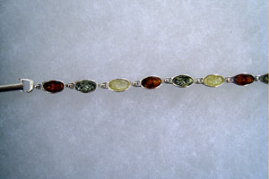 Bracelet ovale - bijou ambre et argent