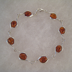 Bracelet perles MM - bijou ambre et argent