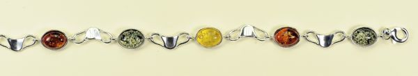 Bracelet ovale - bijou ambre et argent