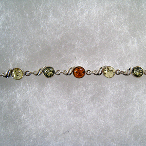 Bracelet rond - bijou ambre et argent