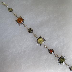 Bracelet soleil altern - bijou ambre et argent