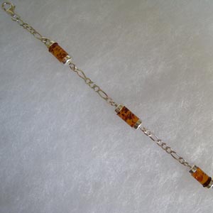 Bracelet tube - bijou ambre et argent