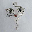 Broche chat multicolore