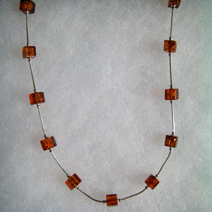 Collier Carina - bijou ambre et argent