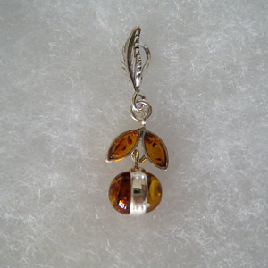 Pendentif original - bijou ambre et argent