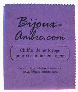 Chiffon de nettoyage - bijou ambre et argent