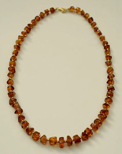 Collier ambre Cognac - bijou ambre et argent