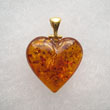 Pendentif  coeur moyen ambre Or