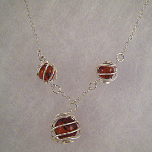 Collier Virginia - bijou ambre et argent