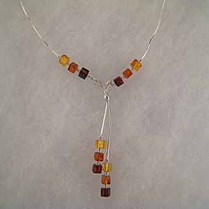 collier Mina - bijou ambre et argent