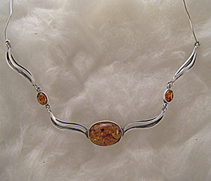 Collier Ariane - bijou ambre et argent