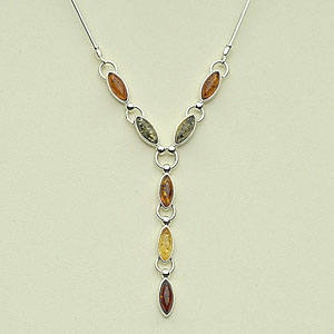 Collier Laura - bijou ambre et argent