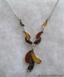 Collier Magalie - bijou ambre et argent