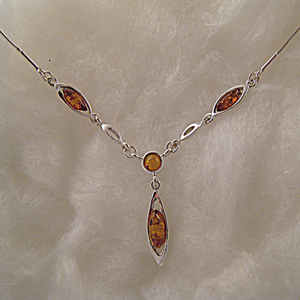 Collier Macha - bijou ambre et argent