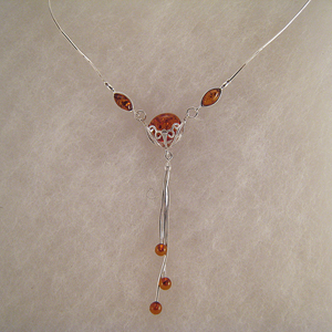 Collier Bella - bijou ambre et argent