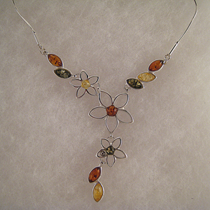 Collier Meira - bijou ambre et argent