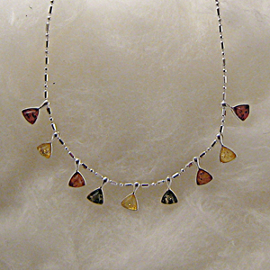 Collier Natasha - bijou ambre et argent