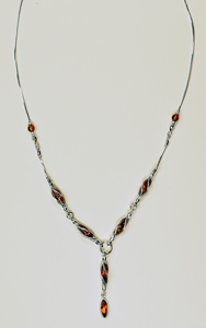 Collier Nadia - bijou ambre et argent