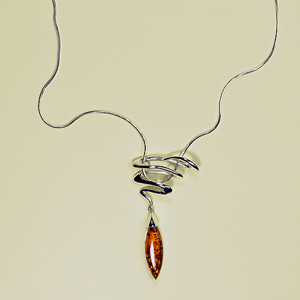 Collier Zora - bijou ambre et argent