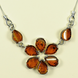 Collier Dlinda - bijou ambre et argent