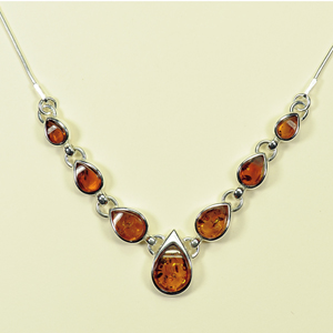 Collier Linda - bijou ambre et argent